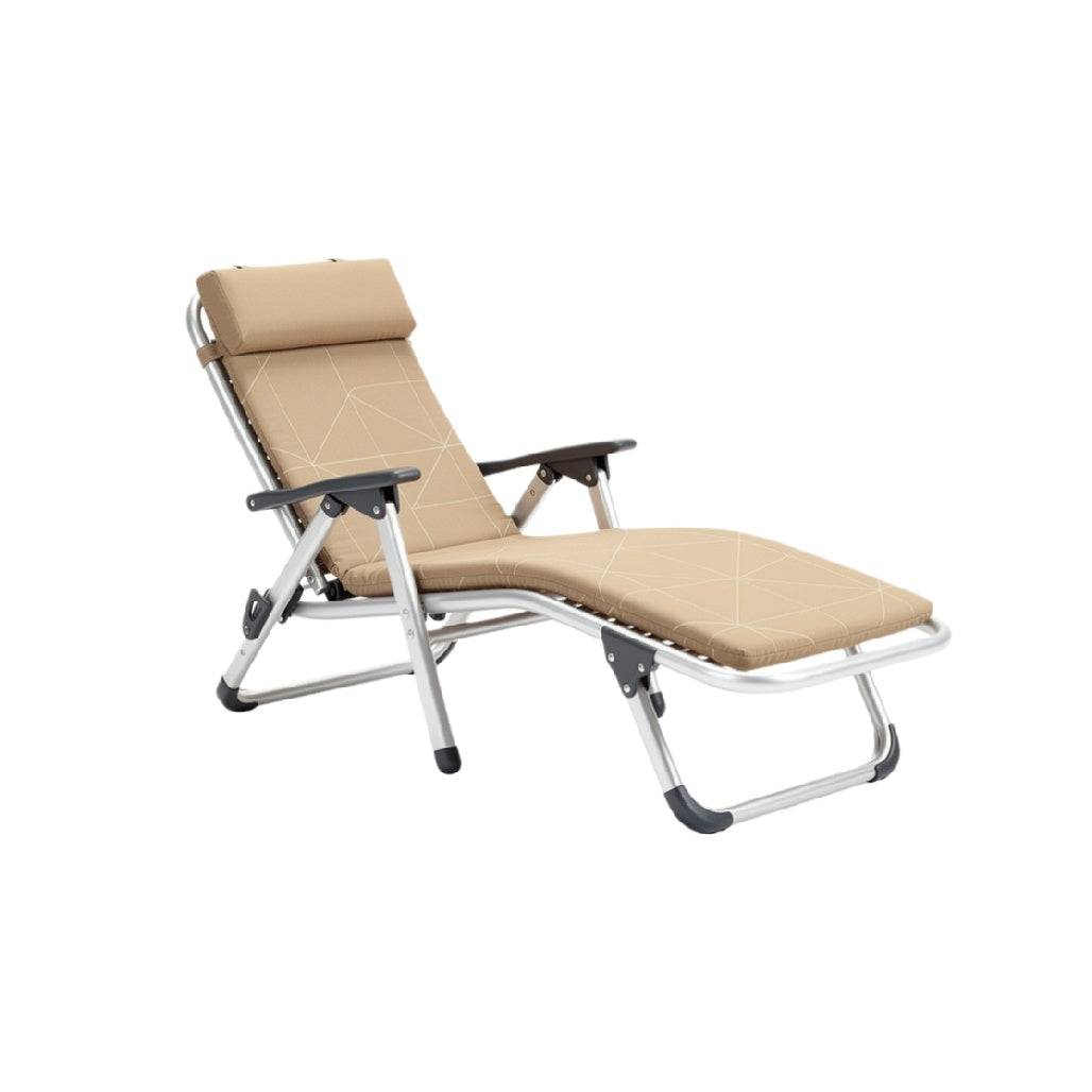 Adjustable Outdoor Chaise Lounge Chair with Cushioned Backrest